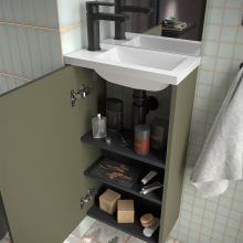 Badezimmermöbel MARVILLE GREEN SATIN + Waschtisch