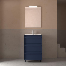 Badezimmermöbel ATTILA 600 3 Schubladen BLUE SATIN + Waschtisch