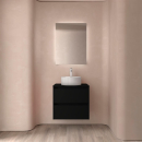 Badezimmermöbel BALTIC 600 2 Schubladen BLACK SATIN...
