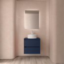 Badezimmermöbel BALTIC 600 2 Schubladen BLUE SATIN +...
