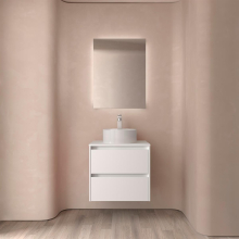 Badezimmermöbel BALTIC 700 2 Schubladen WHITE SATIN + Waschtisch-Platte