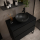 Badezimmermöbel BALTIC 800 2 Schubladen BLACK SATIN + Waschtisch-Platte