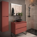 Badezimmermöbel BALTIC 800 2 Schubladen RED SATIN +...