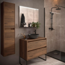 Badezimmermöbel BALTIC 800 2 Schubladen NUSSBAUM...