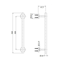 Herzbach LIVING Wannengriff 300mm Edelstahl