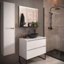 Badezimmermöbel BALTIC 900 2 Schubladen WHITE SATIN...