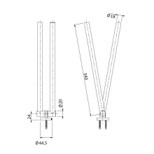Herzbach LIVING Handtuchhalter 340mm zweiteilig Edelstahl