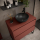 Badezimmermöbel BALTIC 900 2 Schubladen RED SATIN + Waschtisch-Platte