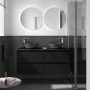 Badezimmermöbel BALTIC 1400 4 Schubladen BLACK SATIN...