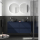 Badezimmermöbel BALTIC 1400 4 Schubladen BLUE SATIN + Waschtisch-Platte