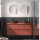 Badezimmermöbel BALTIC 1400 4 Schubladen RED SATIN + Waschtisch-Platte