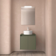 Badezimmermöbel BALTIC 600 2 Türen GREEN SATIN + Waschtisch-Platte