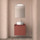 Badezimmermöbel BALTIC 600 2 Türen RED SATIN +...