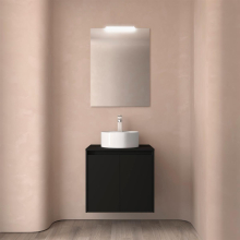 Badezimmermöbel BALTIC 700 2 Türen BLACK SATIN + Waschtisch-Platte