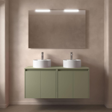 Badezimmermöbel BALTIC 1400 4 Türen GREEN SATIN + Waschtisch-Platte