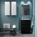 Badezimmermöbel BALTIC 600 3 Schubladen BLACK SATIN...