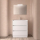 Badezimmermöbel BALTIC 800 3 Schubladen WHITE SATIN + Waschtisch