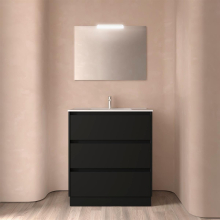 Badezimmermöbel BALTIC 800 3 Schubladen BLACK SATIN + Waschtisch