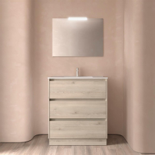 Badezimmermöbel BALTIC 800 3 Schubladen NATURAL + Waschtisch