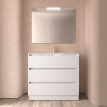 Badezimmermöbel BALTIC 1000 3 Schubladen WHITE SATIN + Waschtisch