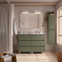 Badezimmermöbel BALTIC 1200 3 Schubladen GREEN SATIN + Waschtisch