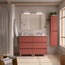 Badezimmermöbel BALTIC 1200 3 Schubladen RED SATIN + Waschtisch