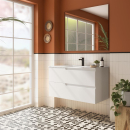 Badezimmermöbel VIMA 1000 WHITE SATIN + Waschtisch +...