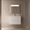 Badezimmermöbel OPTIMUS 800 WHITE SATIN + Waschtisch...