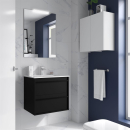 Badezimmermöbel ATTILA 600 2 Schubladen BLACK SATIN...