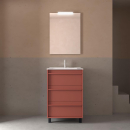 Badezimmermöbel ATTILA 600 3 Schubladen RED SATIN +...