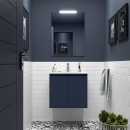 Badezimmermöbel BALTIC 600 2 Türen BLUE SATIN +...