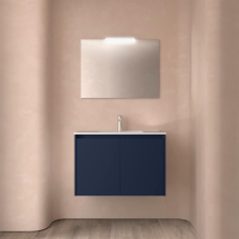 Badezimmermöbel BALTIC 800 2 Türen BLUE SATIN + Waschtisch + Spiegel