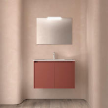 Badezimmermöbel BALTIC 800 2 Türen RED SATIN + Waschtisch + Spiegel