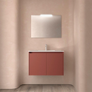 Badezimmermöbel BALTIC 800 2 Türen RED SATIN +...