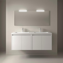 Badezimmermöbel BALTIC 1400 4 Türen WHITE SATIN + Waschtisch + Spiegel