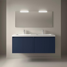Badezimmermöbel BALTIC 1400 4 Türen BLUE SATIN + Waschtisch + Spiegel