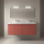 Badezimmermöbel BALTIC 1400 4 Türen RED SATIN + Waschtisch + Spiegel