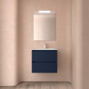 Badezimmermöbel BALTIC 600 2 Schubladen BLUE SATIN +...