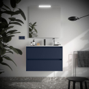 Badezimmermöbel BALTIC 800 2 Schubladen BLUE SATIN +...