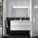 Badmöbelset BALTIC 1200 4 Schubladen WEISS SATIN +...