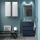 Badezimmermöbel BALTIC 600 3 Schubladen BLUE SATIN + Waschtisch + Spiegel