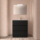 Badezimmermöbel BALTIC 800 3 Schubladen BLACK SATIN + Waschtisch + Spiegel
