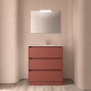 Badezimmermöbel BALTIC 800 3 Schubladen RED SATIN +...