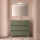 Badezimmermöbel BALTIC 1000 3 Schubladen GREEN SATIN + Waschtisch + Spiegel