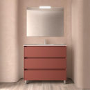 Badezimmermöbel BALTIC 1000 3 Schubladen RED SATIN +...