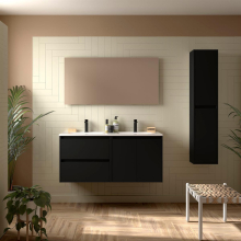 Badezimmermöbel BALTIC 1200 2 Türen und 2 Schubladen BLACK SATIN + Waschtisch