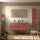 Badezimmermöbel BALTIC 1200 2 Türen und 2 Schubladen RED SATIN + Waschtisch
