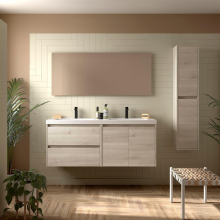 Badezimmermöbel BALTIC 1400 2 Türen und 2 Schubladen NATURAL + Waschtisch