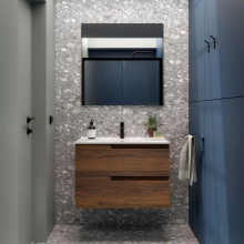 Badezimmermöbel VIMA 800 NUSSBAUM MAYA + Waschtisch + Spiegel