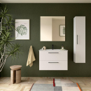 Badezimmermöbel SILANE 800 2 Schubladen WHITE SATIN...
